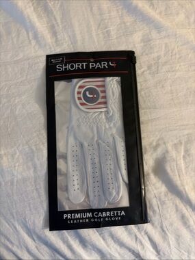 Short Par 4 Premium Cabretta Leather Golf Glove - White